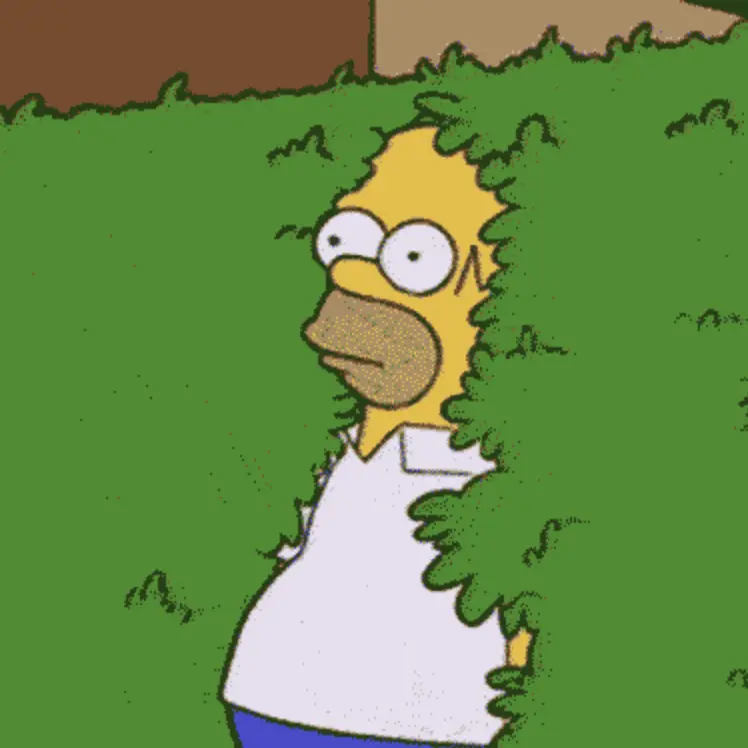 Homer Simpson receding into bushes meme