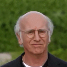 Larry David in Curb Your Enthusiasm looking consternated
