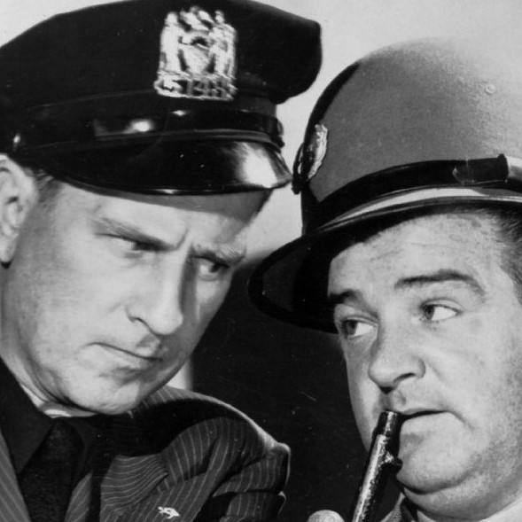Photo of Bud Abbott and Lou Costello from their NBC Radio program